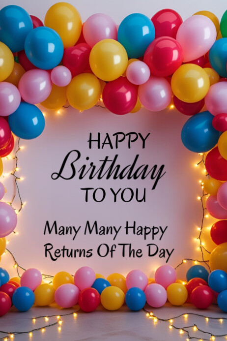 Happy birthday Template 2025 Plakkaat
