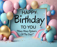 Happy birthday template 2025 Medium Rectangle