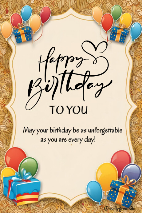 Happy birthday template 2025 Banner 4' × 6'