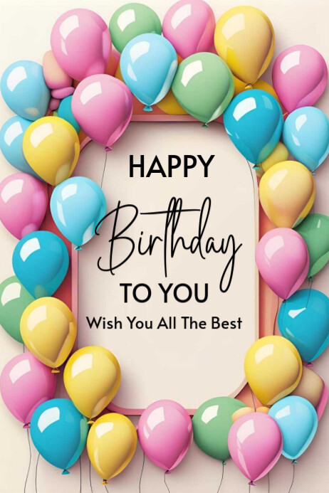 Happy birthday template 2025 Plakkaat