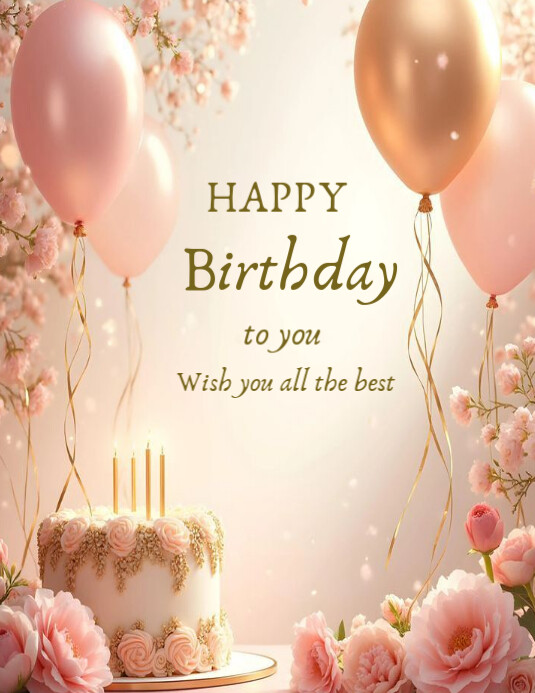 Happy birthday template 2025 Flyer (US Letter)