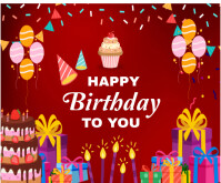 Happy Birthday template 2025 Persegi Panjang Sedang