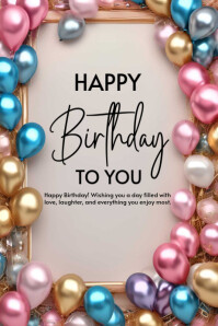 Happy birthday template 2025 Poster