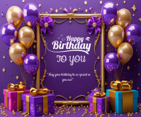 Happy Birthday Template 2025 Medium Rectangle