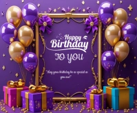 Happy Birthday Template 2025 Medium Rectangle