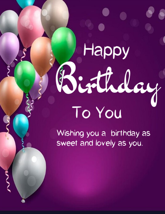 Happy birthday template 2025 Folheto (US Letter)