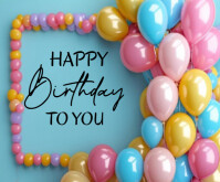 Happy Birthday Template 2025 Medium Rectangle