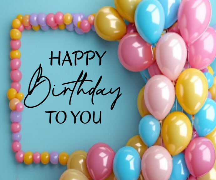Happy Birthday Template 2025 Retângulo médio