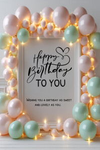 Happy Birthday Template 2025 Poster
