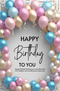 Happy birthday template 2025 Poster