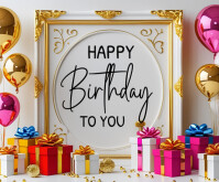 Happy Birthday Template 2025 Medium Rectangle