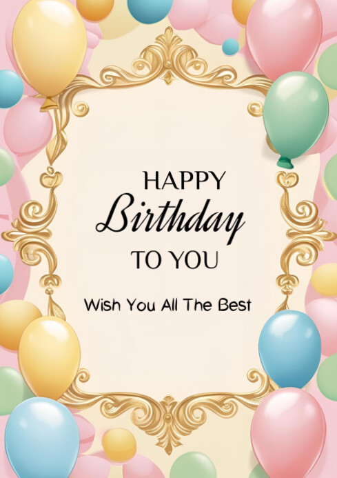 Happy birthday Template 2025 A4