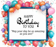 White Birthday Greeting Persegi Panjang Sedang Template