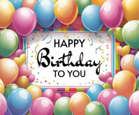 Happy birthday template 2025 Rectángulo Mediano