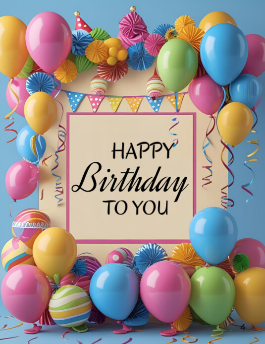 Happy Birthday Template 2025 Flyer (format US Letter)