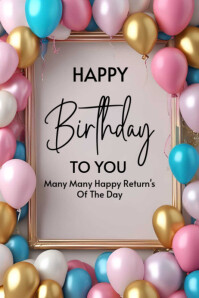 Happy birthday template 2025 Affiche