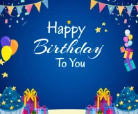 Happy Birthday Template 2025 Średni prostokąt