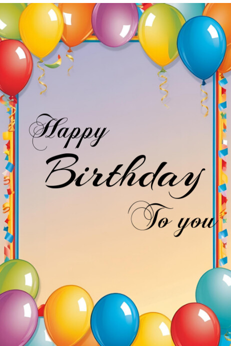 Happy birthday template 2025 Plakkaat