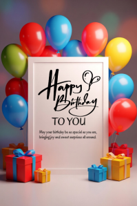 Happy Birthday Template 2026 Poster