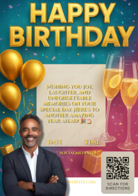 Happy Birthday Template A4