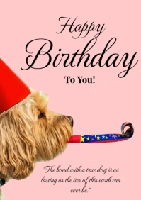 Happy birthday template A4