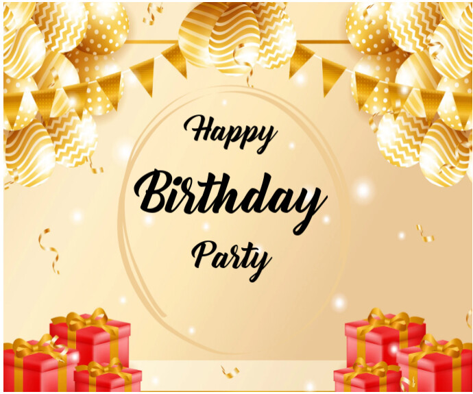 Happy birthday template Persegi Panjang Sedang