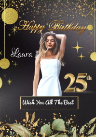 Happy birthday template A4