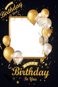 Happy birthday template 海报