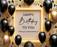 Happy birthday template online greeting card Medium Rectangle
