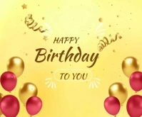 Happy birthday template online greeting cards Medium Rectangle