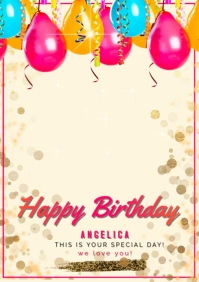 happy birthday template poster A4