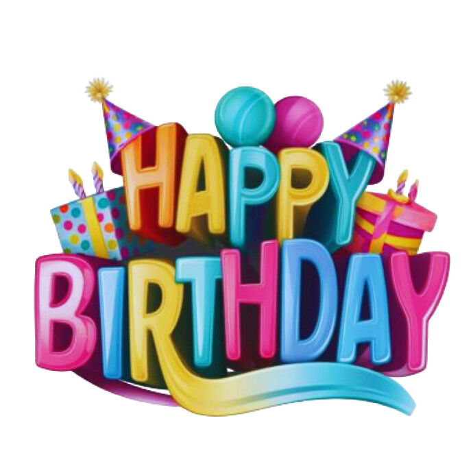 Happy Birthday Text With Presents And Balloons, Happy Birthday, Presents, Balloons Png Transparent I Logo template