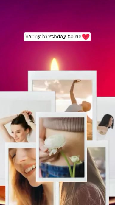 Happy birthday To Me Slideshow Photo Video Digital Display (9:16) template