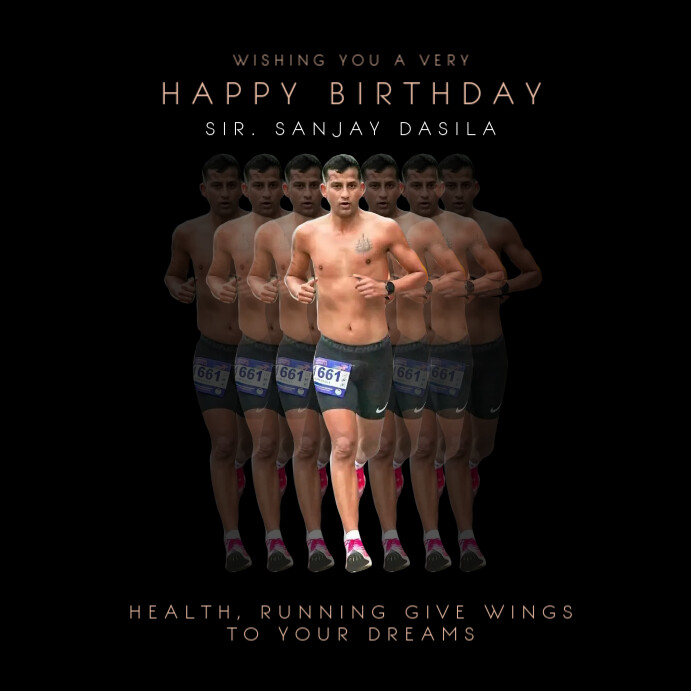 Happy Birthday to my Running Partner Publicación de Instagram template