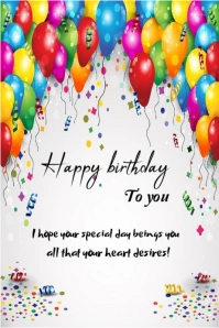 Happy birthday to you Póster template