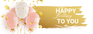 白色 Birthday Celebration Facebook Cover Photo Template