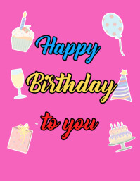 Happy Birthday to you Flyer (US Letter) template