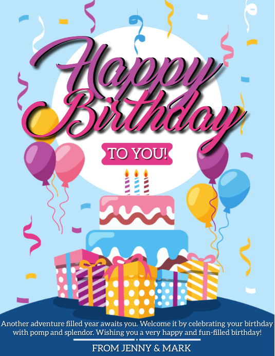 Alles Gute Zum Geburtstag Zu Ihnen Flyer Vorlage Vorlage Postermywall