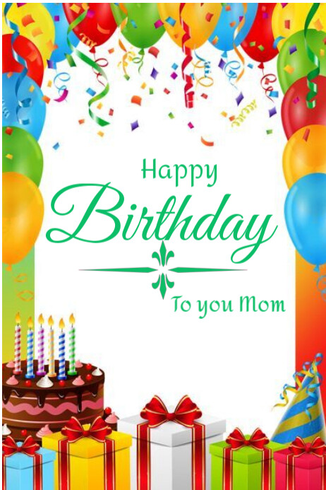 Happy birthday to you Mom Banner 4' × 6' template