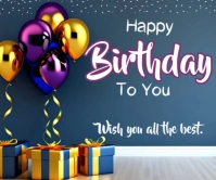 Happy birthday to you template 2025 Large Rectangle