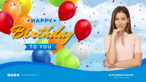 Happy Birthday To You Video Banner Digitalt display (16:9) template