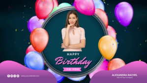 Noir Birthday Celebration Digitalt display Template