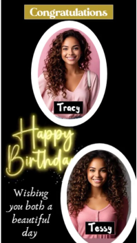 Happy birthday twins Instagram Story template
