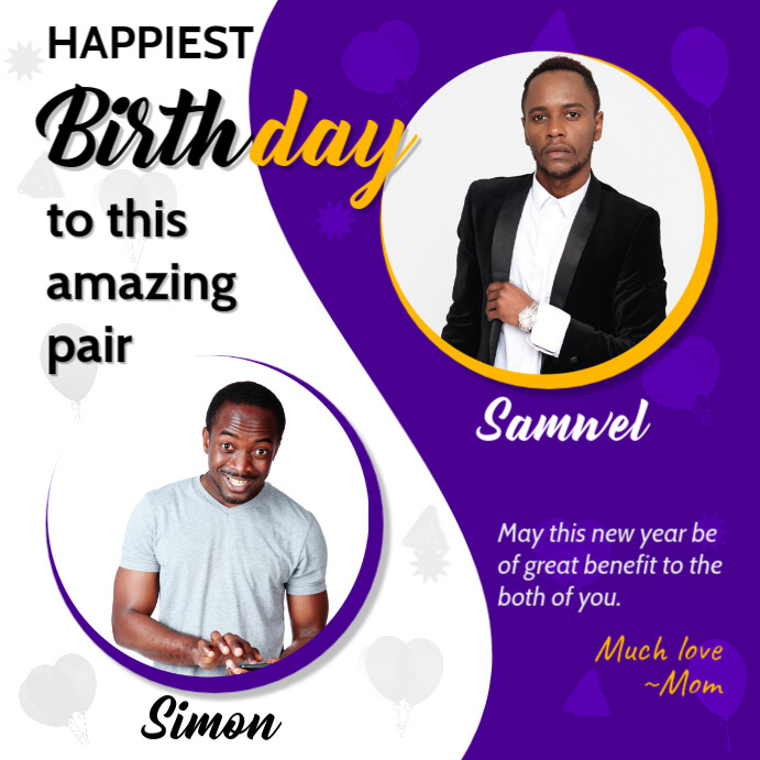 Modele Jumeaux Joyeux Anniversaire Postermywall Modele Jumeaux Joyeux Anniversaire Postermywall