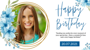 Biały Birthday Greeting โพสต์บน Twitter Template