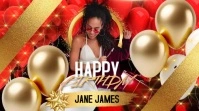 Happy Birthday video design template Twitter Post