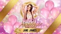 Happy Birthday video design template Twitter Post