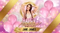 Happy Birthday video design template Twitter Post