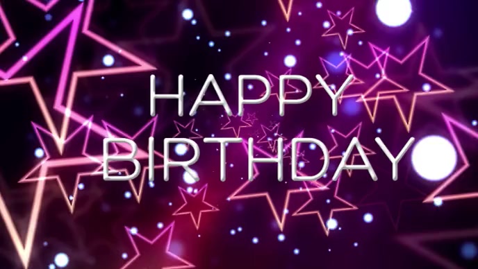 happy birthday video ตัวอย่างภาพบน YouTube template