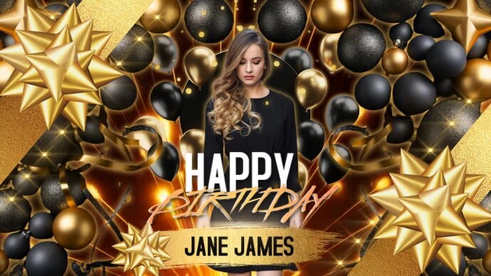 Happy Birthday video design template Publicação do Twitter